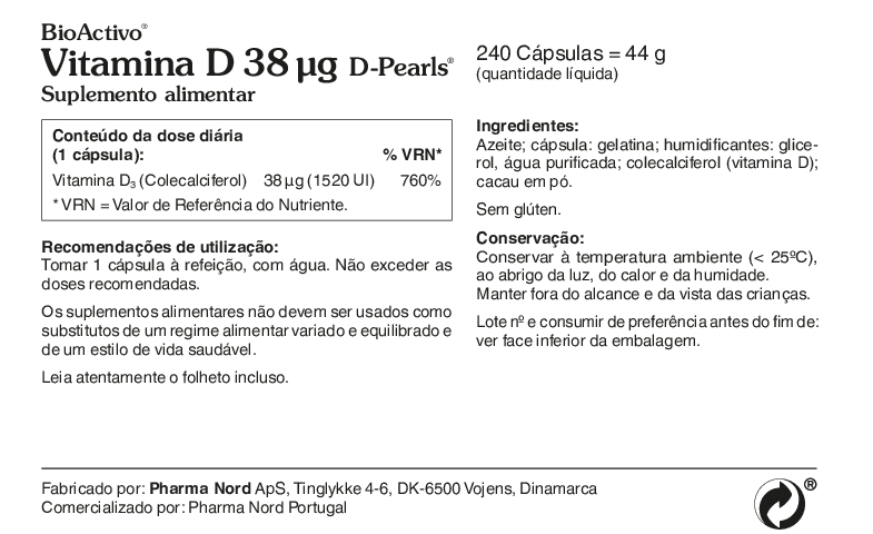 BioActivo D-Pearls Vita D 240 cáps
