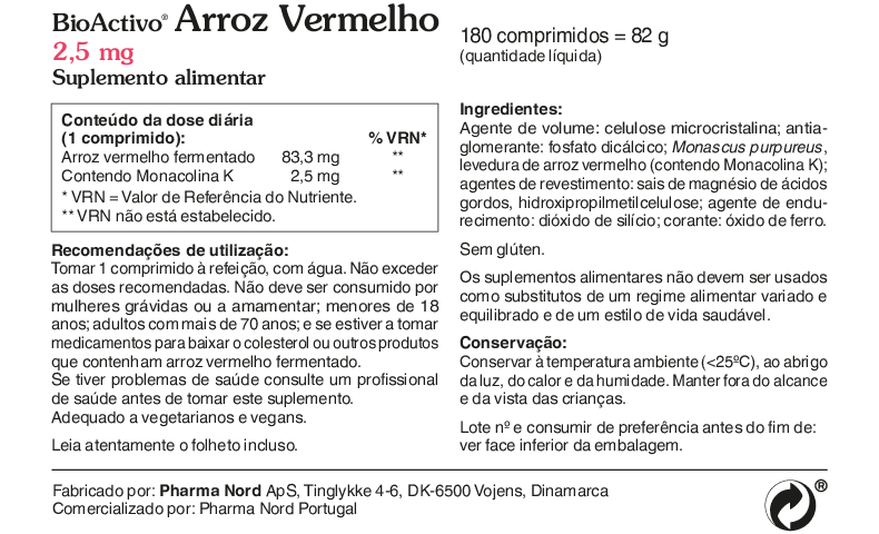 BioActivo Arroz Verm. 180 comp.