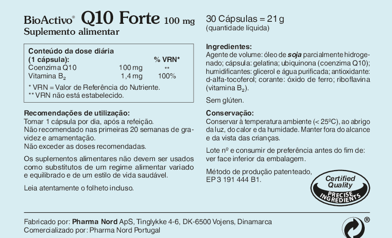 BioActivo Q10 Forte 30 Cáps